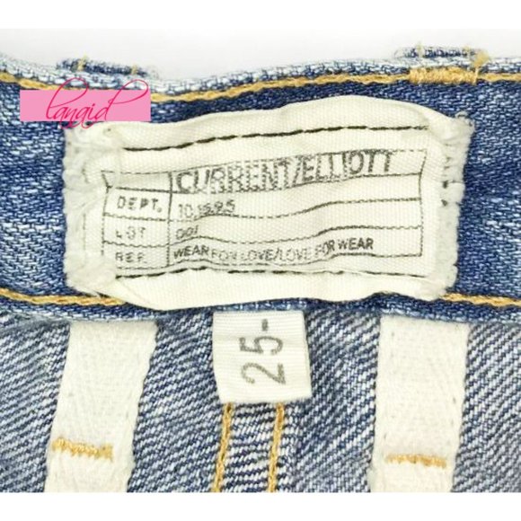 Current/Elliott Boyfriend Roll Shorts Super Loved Destroy Distressed Destroyed - Picture 8 of 11